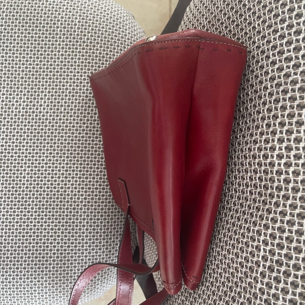 Vintage Fossil Red Leather Shoulder HandBag - Picture 5 of 8